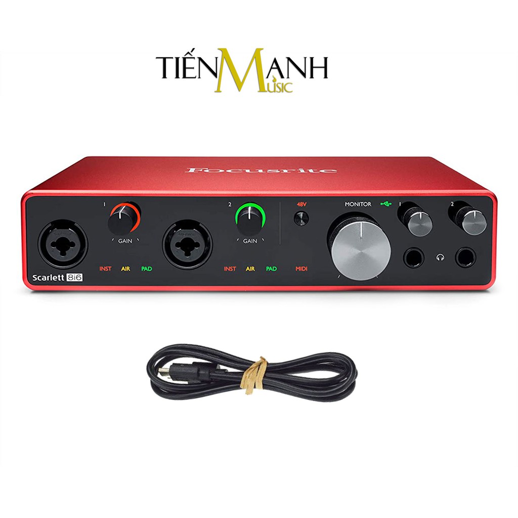 [Tặng Cable] Focusrite Scarlett 8i6 Gen 3 Sound Card Âm Thanh - Focus USB Audio Interface SoundCard (3rd - Gen3)