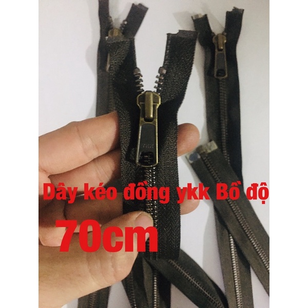 dây kéo đồng răng 5 màu Bồ đội dài 70
