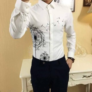 Áo sơ mi nam in bông tuyết
