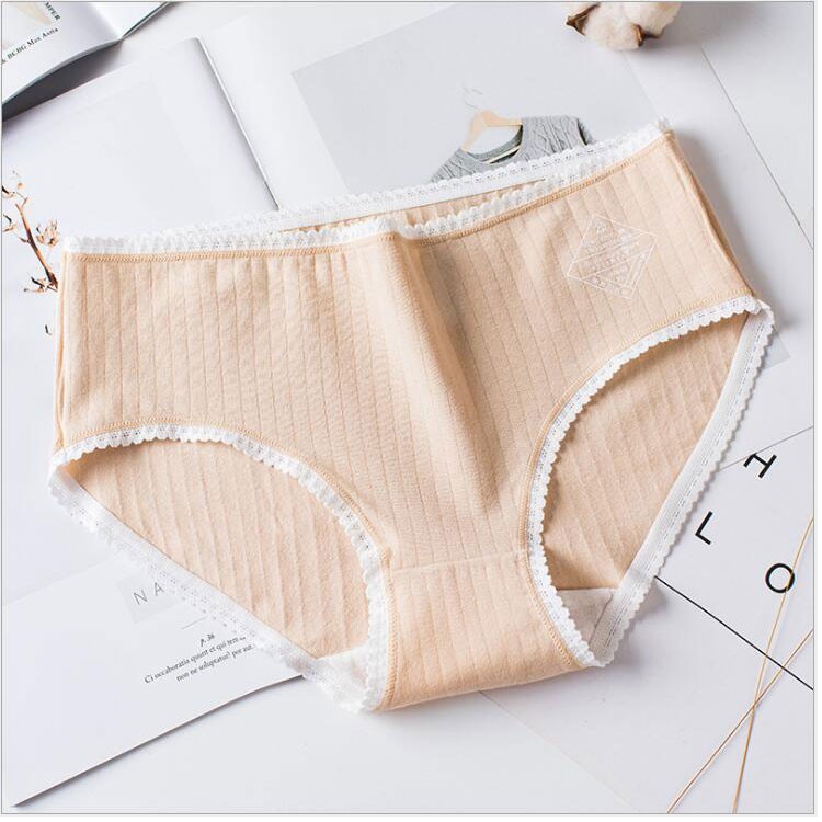 [CÓ SIZE XL] Quần lót cotton gân viền ren phong các Nhật Bản sexy quyến rũ thấm hút mồ hôi tốt QC49 | BigBuy360 - bigbuy360.vn