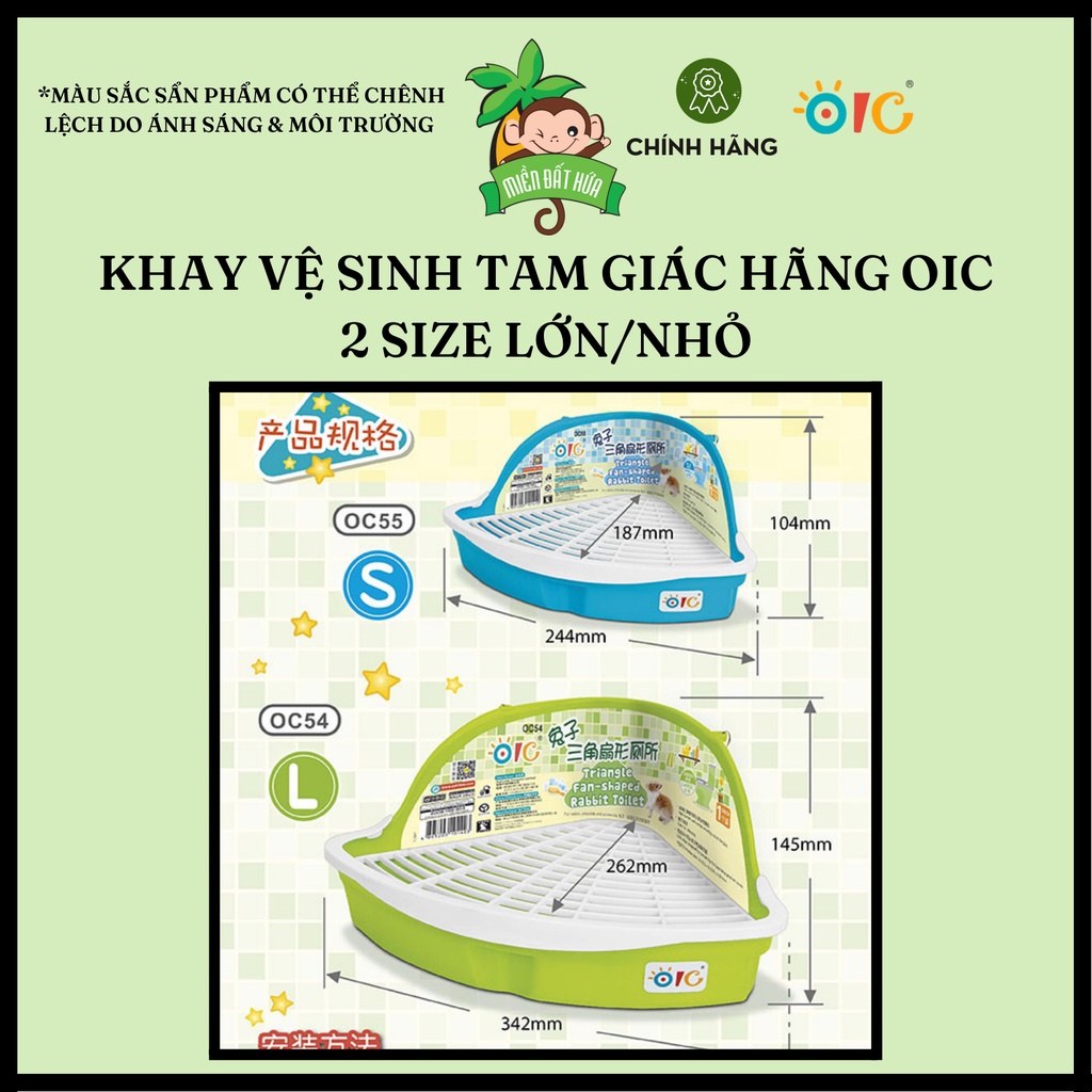 VẬT DỤNG THỎ BỌ - Khay vệ sinh góc tam giác chính hãng OIC dành cho thỏ, bọ, chinchilla,...