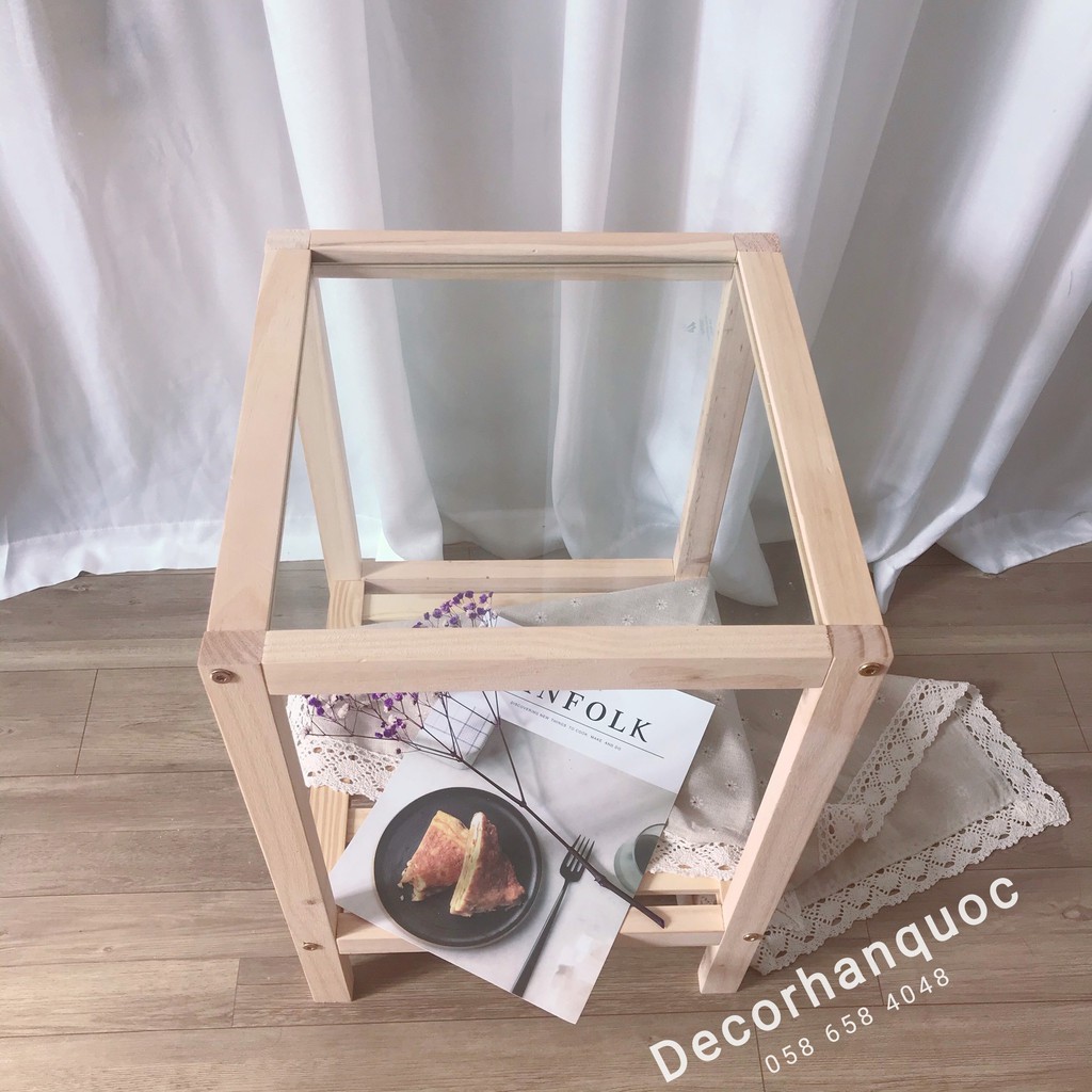 [NOWSHIP] Kệ đầu giường - Mặt kính cường lực - Gỗ thông nhập khẩu cao cấp | BigBuy360 - bigbuy360.vn