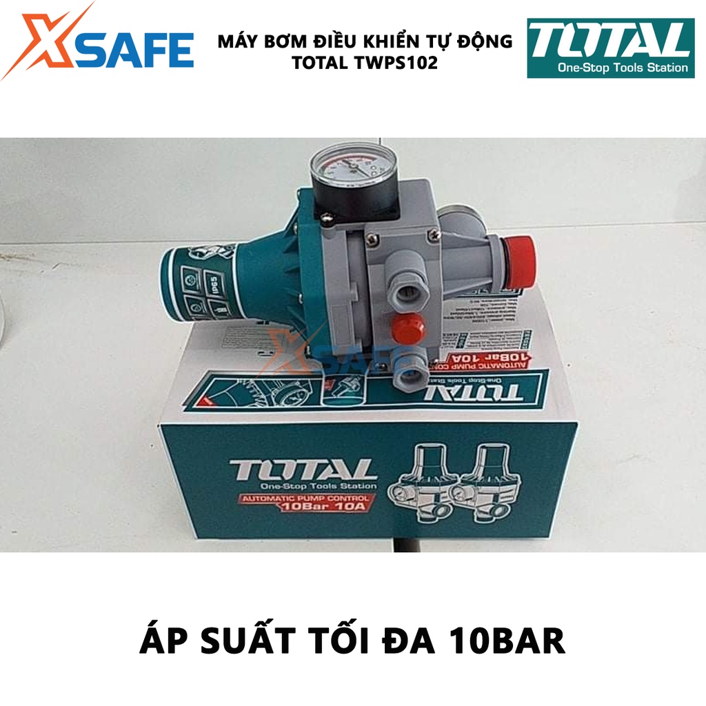 Máy bơm nước điều khiển tự động TOTAL TWPS102 Rờ le tự động, áp suất tối đa 10 bar, dòng điện liên tục 10A - Chính hãng