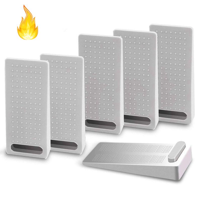 Set 6 Miếng Chặn Cửa Bằng Cao Su Chống Trượt Chịu Được Sức Nặng Có Thể Điều Chỉnh Độ Cao Và Có Thể Xếp Chồng