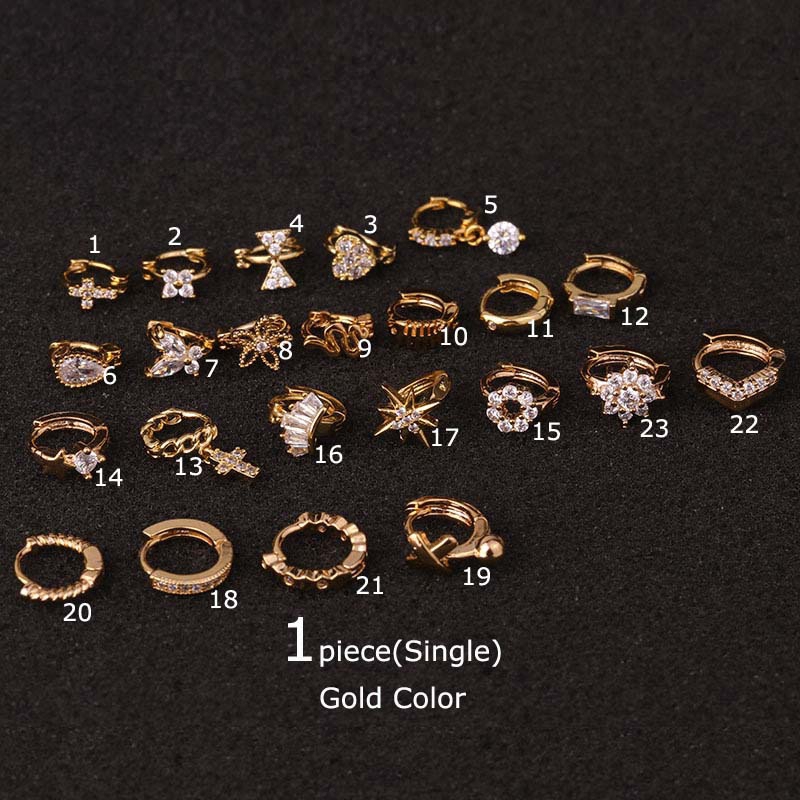 Khuyên tai đồng đính Zircon nhiều kiểu dáng hợp thời trang tuỳ chọn