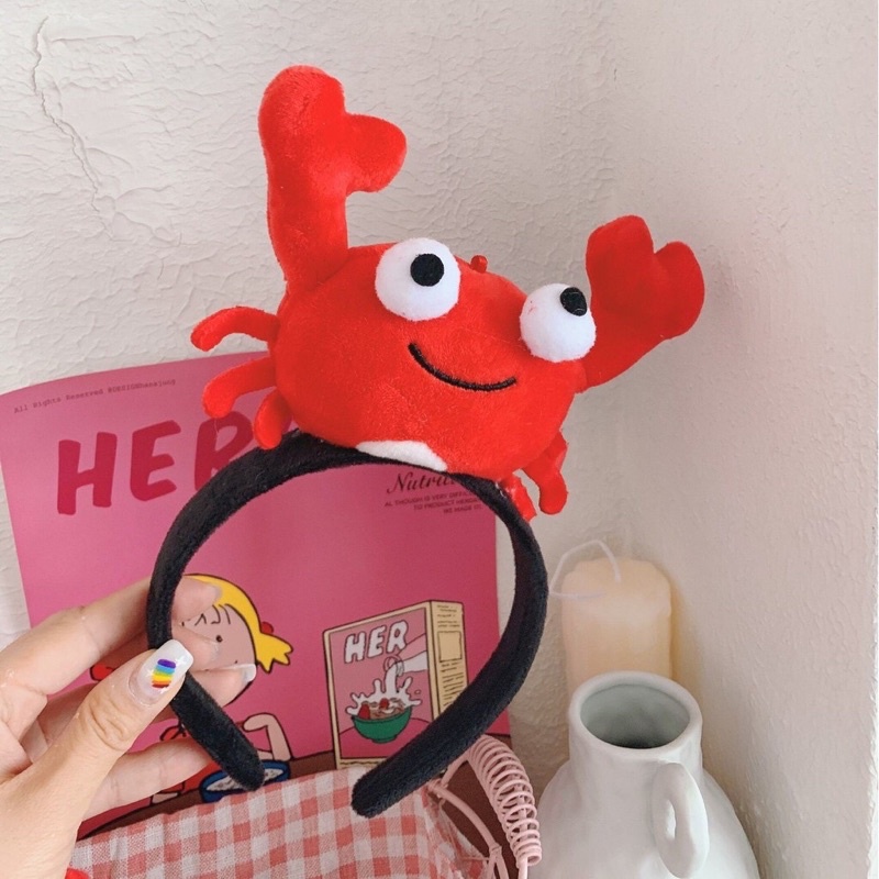 🦀 Bờm tóc cua tôm dễ thương - Cài tóc hình Cua đỏ 🦀