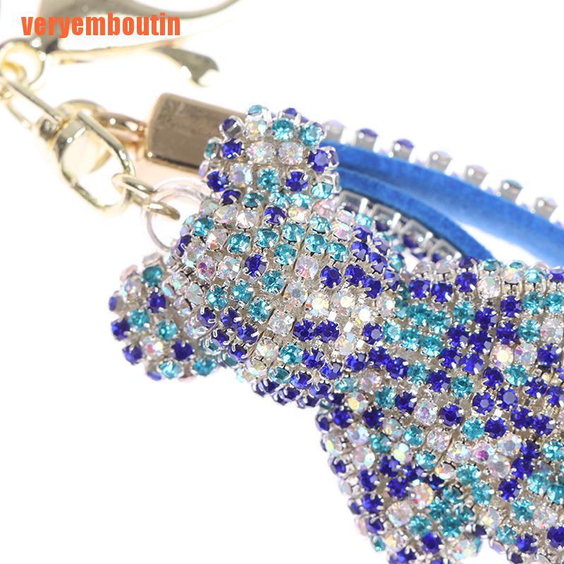 Móc Khóa Hình Gấu Đính Đá Dễ Thương