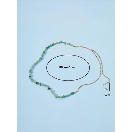 Dây đeo eo hạt đá màu xanh lá cây