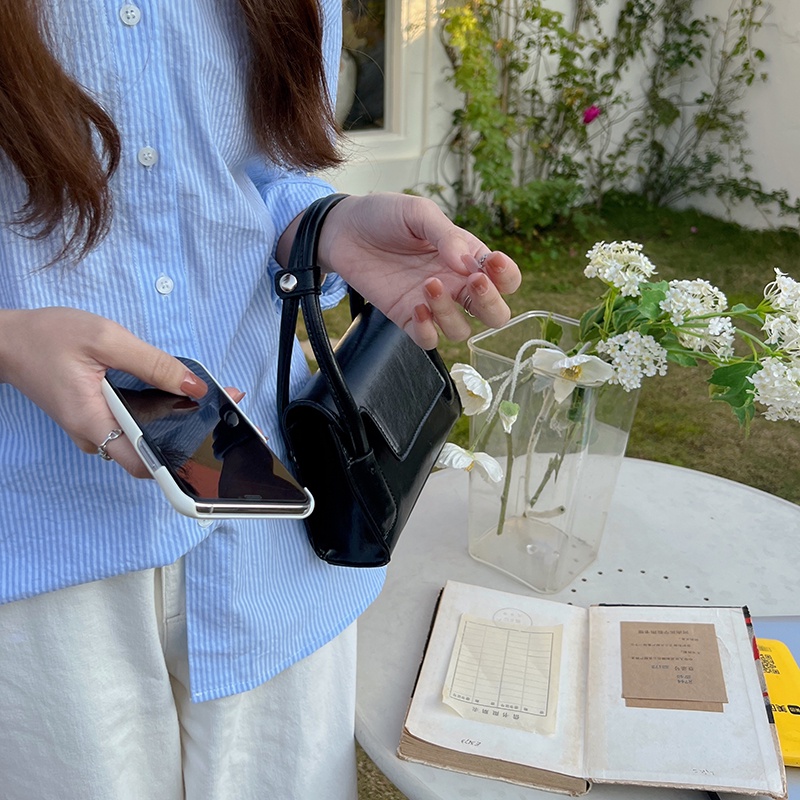 Túi Đeo Chéo Hình Vuông Nhỏ Màu Hồng Phong Cách Hàn Quốc Dễ Phối Đồ Thời Trang Cho Nữ