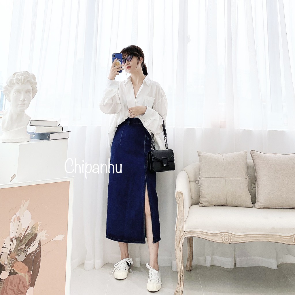 CHÂN VÁY BÒ DÀI ĐẬM XẺ CVB5890 | BigBuy360 - bigbuy360.vn