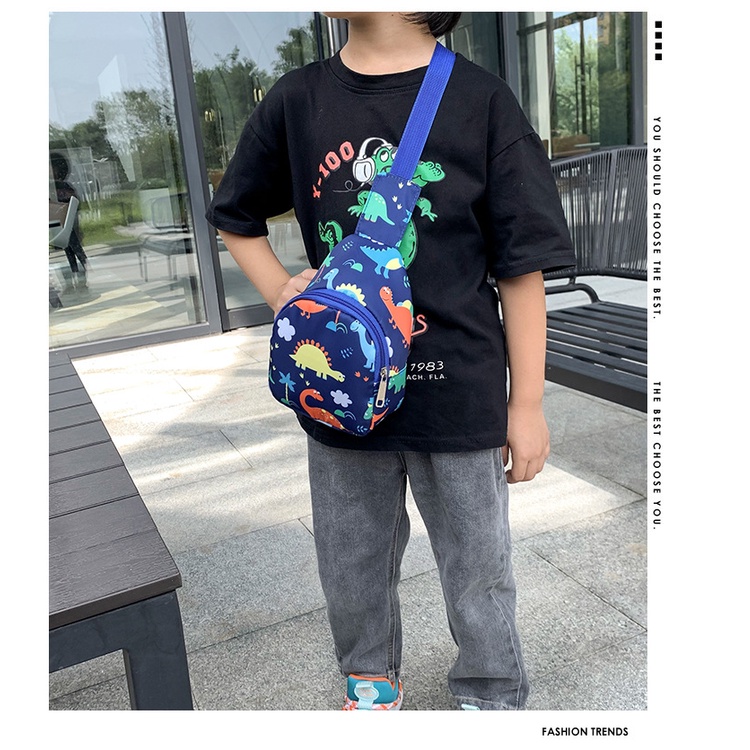 Balo siêu nhẹ cho bé học mầm non khủng long ngộ nghĩnh vải dù chống thấm nước, balo cho bé đi chơi