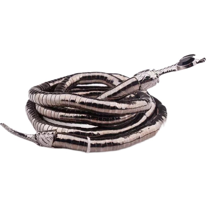 Vòng cổ Kim Loại Hình Rắn Đen Cá Tính Phong Cách Âu Mỹ