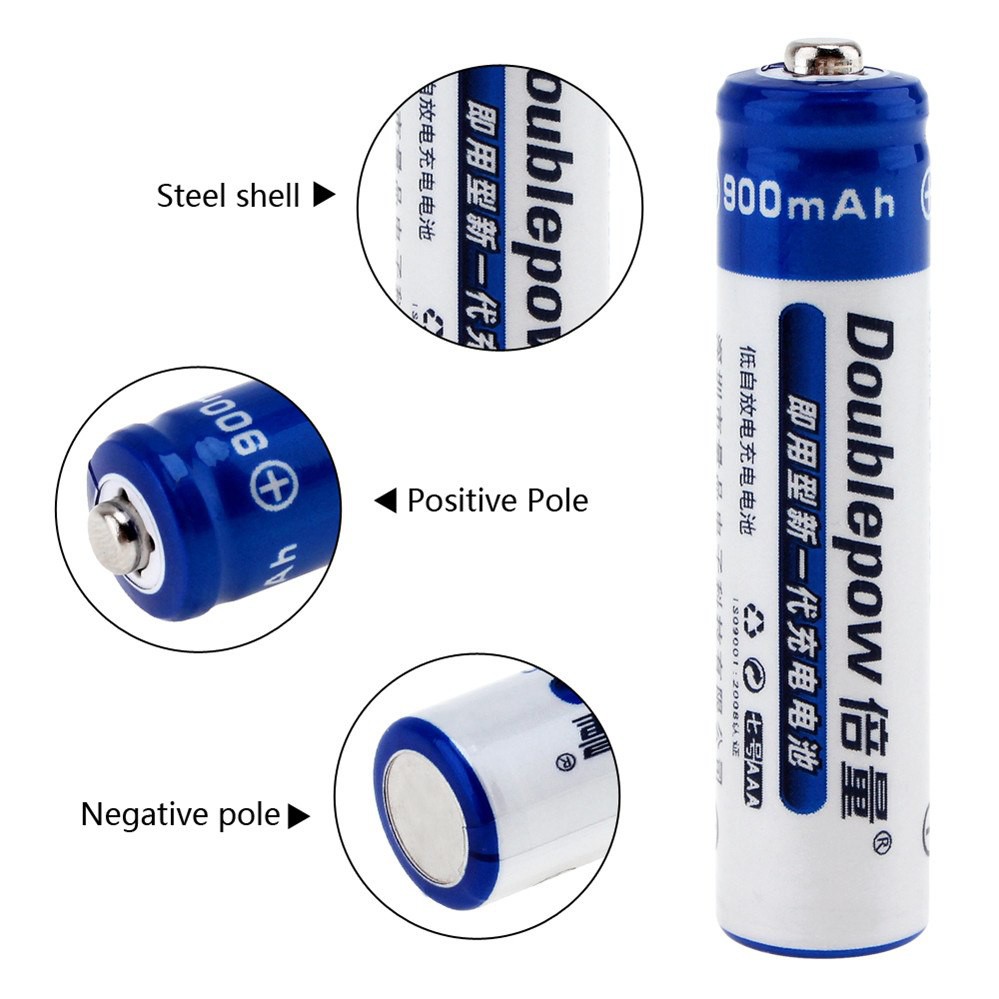 Bộ 3 pin sạc AAA Doublepow 900 mAh