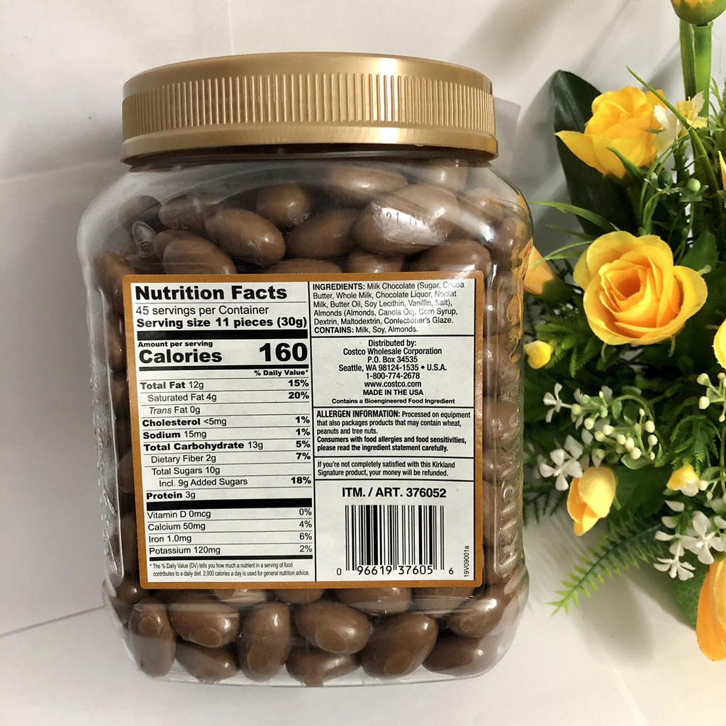 ❤ [Date 11/2021] Socola sữa Nho Khô/ Hạnh Nhân Kirkland Milk Chocolate Raisins Almonds 1.5kg Mỹ