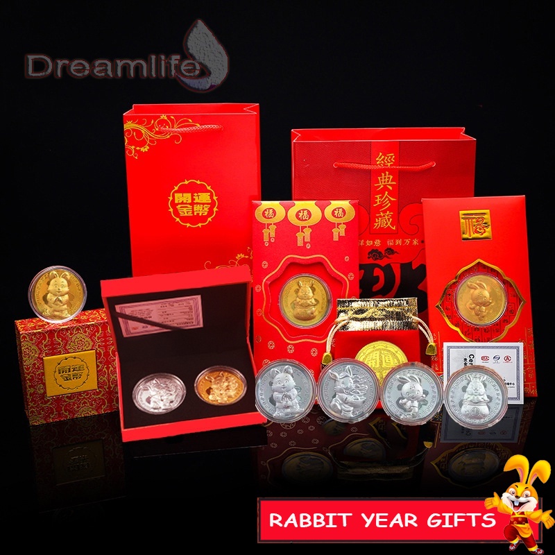 Set 2023 Túi Đựng Tiền Xu Mừng Năm Mới Họa Tiết Thỏ Sang Trọng