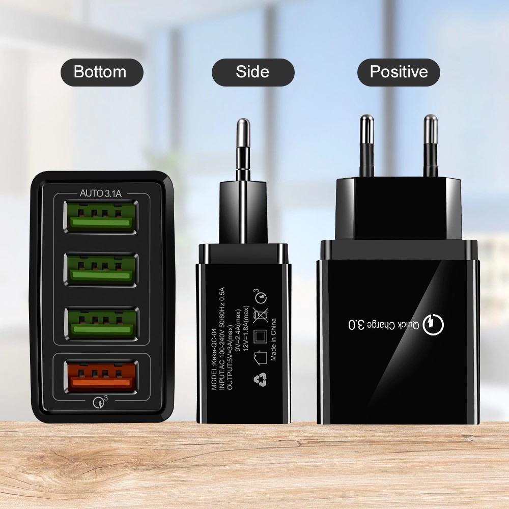 Cốc sạc nhanh cổng USB 3.0 48W cho Samsung A50 A30 iPhone 7