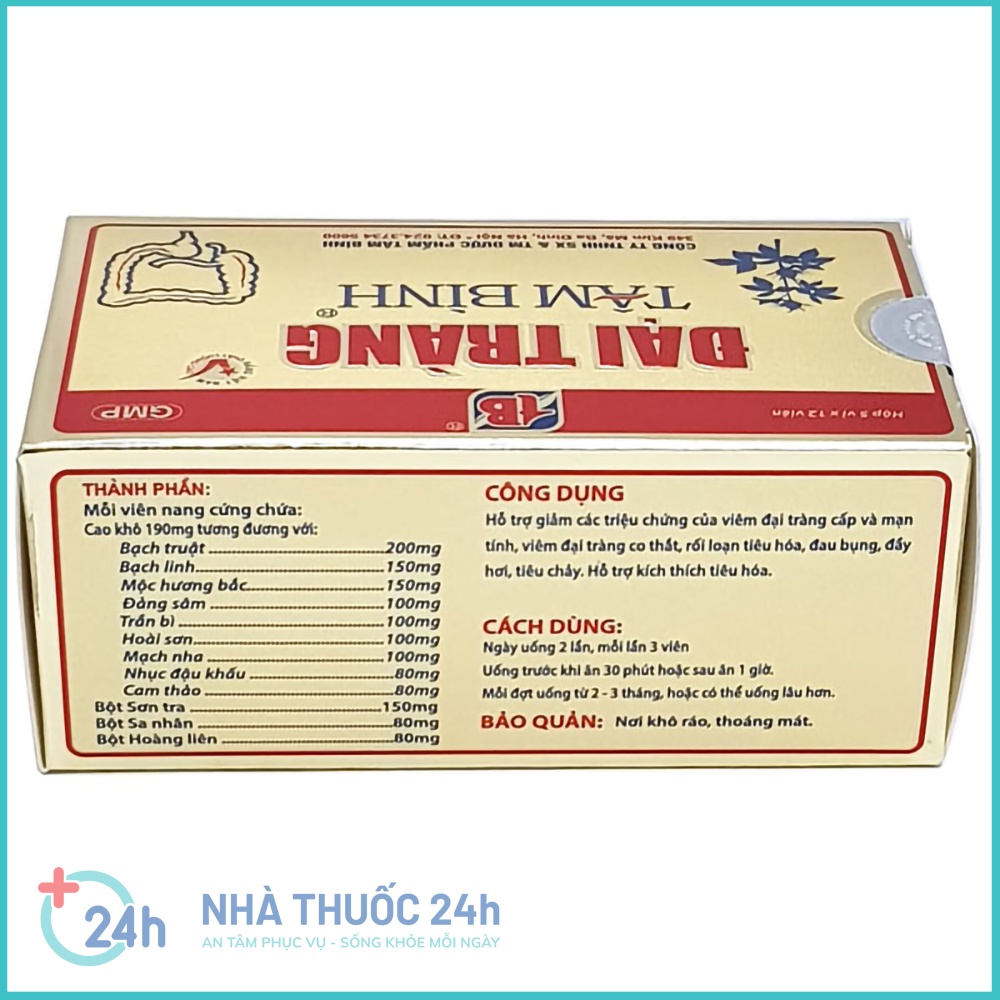 Viên uống Đại Tràng Tâm Bình, hỗ trợ giảm các triệu chứng đại tràng co thắt, rối loạn tiêu hóa - Hộp 60 Viên