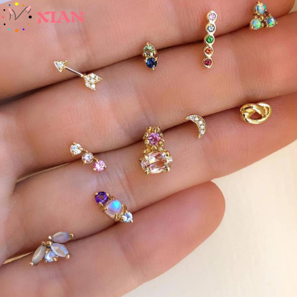 (Hàng Mới Về) Set 10 Bông Tai Thời Trang Cổ Điển Cho Nữ