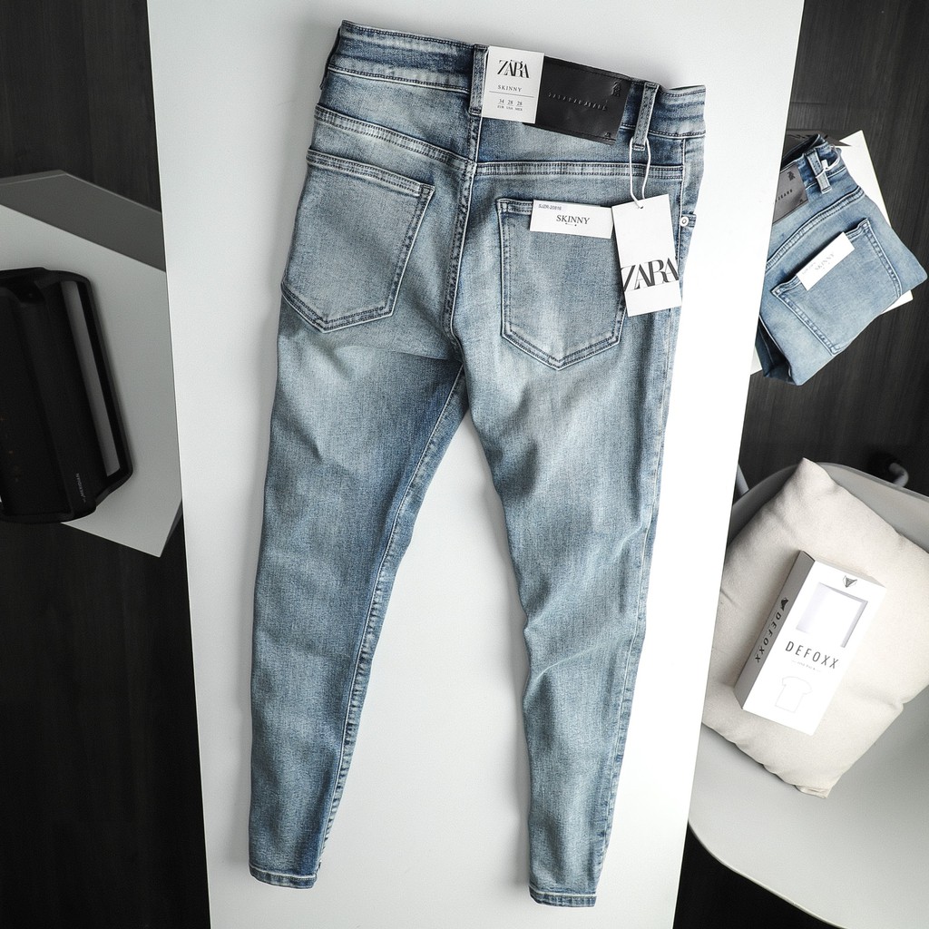 Quần jeans Zara  xanh dơ rách skinny 20816 TuanStore