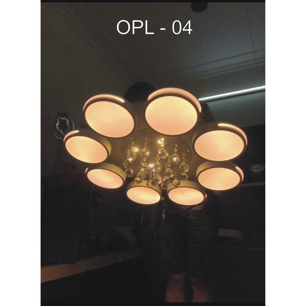 Đèn mica ốp trần mâm mica ốp trần Đèn mâm mica led