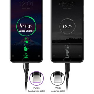 Cáp Sạc Nhanh 5a Micro Usb / Type-C Có Đèn Led Cho Android Và Ios Tiện Dụng