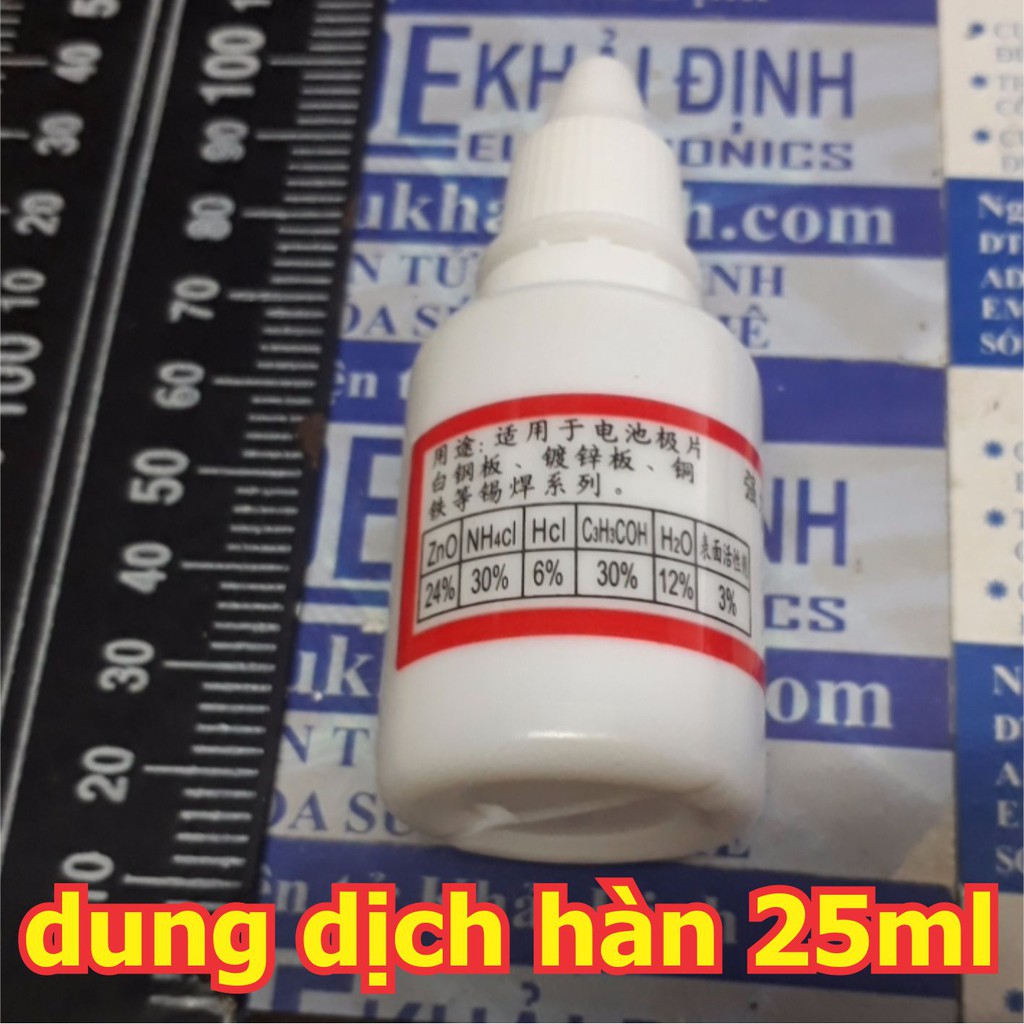 lọ, hộp dung dịch hàn, giúp dễ hàn các mối hàn cực pin, đồng, inox 25ml kde4605