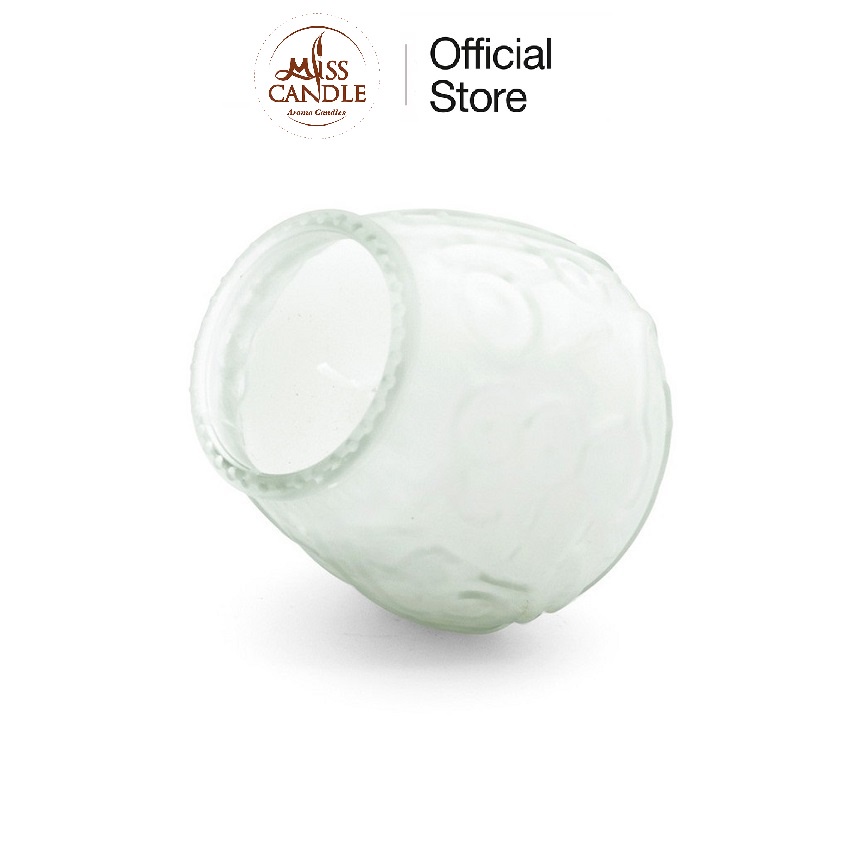 Hũ nến thơm hình búp sen đổi màu đèn LED Miss Candle LED5777 (Trắng), khi cháy đổi 7 màu liên tục