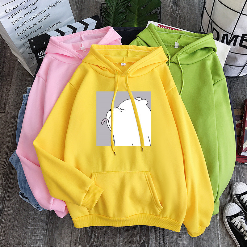 Áo Khoác Hoodie Cotton Dáng Rộng In Hình We Bare Bears Thời Trang Mùa Thu Cho Nam 10 Màu Lựa Chọn | BigBuy360 - bigbuy360.vn