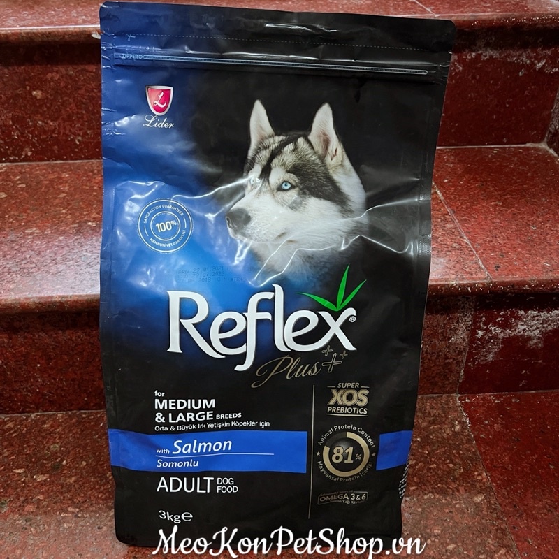 Thức ăn cho chó hạt cao cấp Reflex Plus Dog Mini Small/Medium Large bịch 3Kg