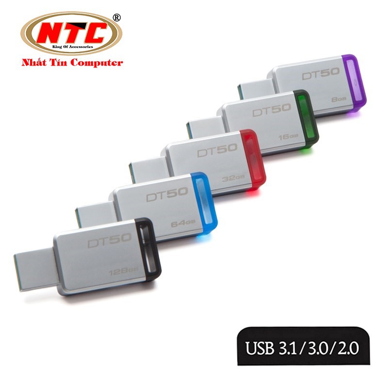 USB 3.1 Kingston DataTraveler DT50 32GB (Bạc)