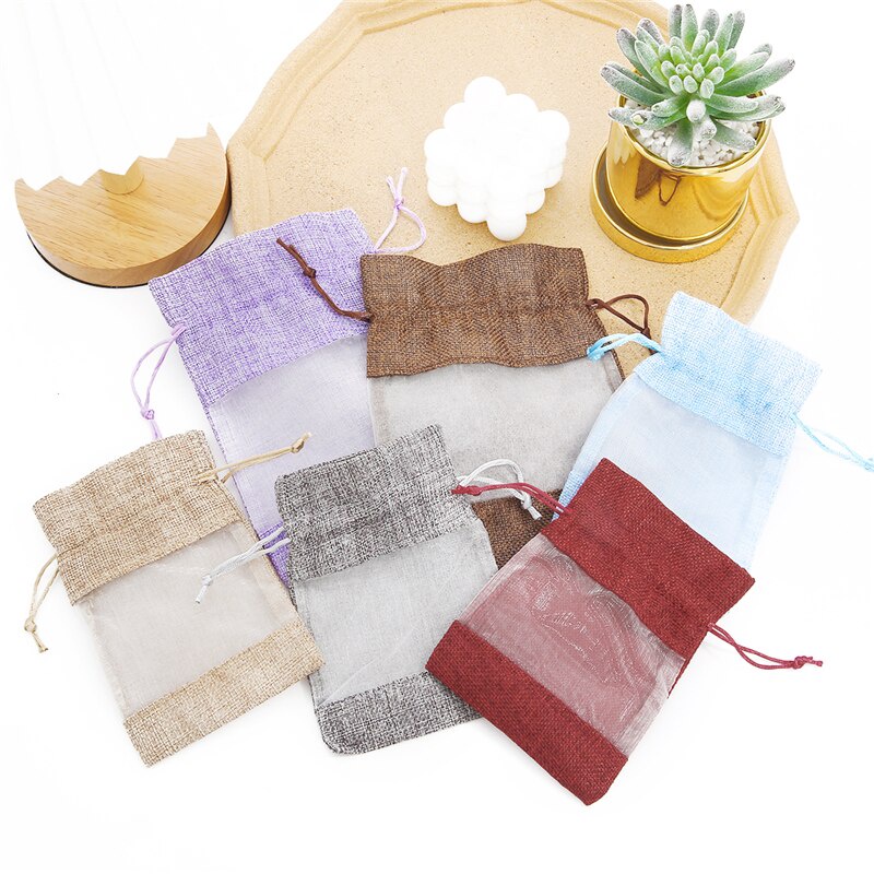 5 Túi dây rút vải organza đựng trang sức kích thước 10 x14cm / 13 x18cm