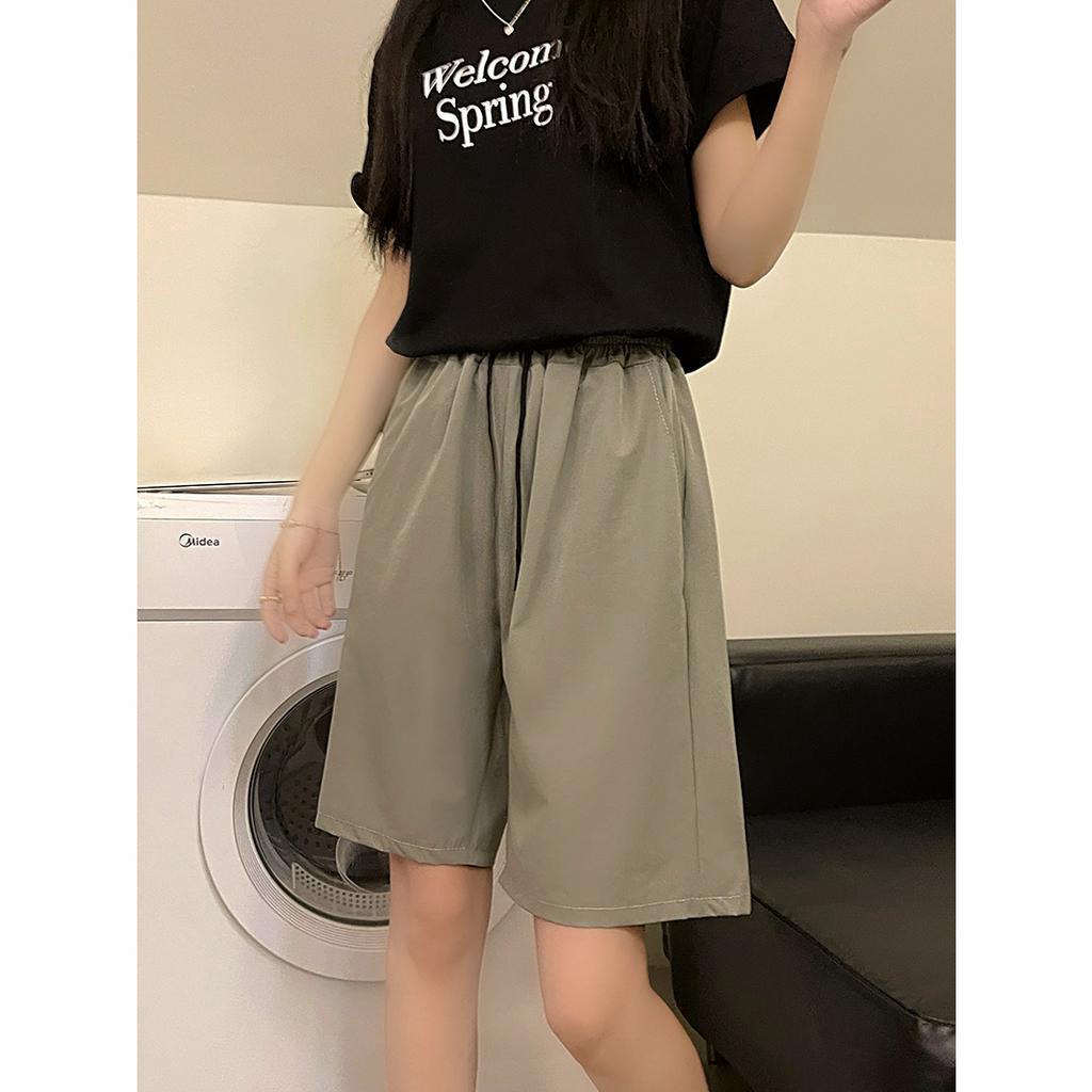 「 WELOVE1 」Quần Short Thể Thao Nữ Lưng Cao Ống Rộng Màu Sắc Đa Dạng