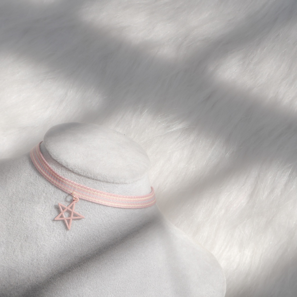Vòng Cổ Choker Kẻ Sọc Ngôi Sao Màu Thời Trang Phong Cách Hàn Quốc
