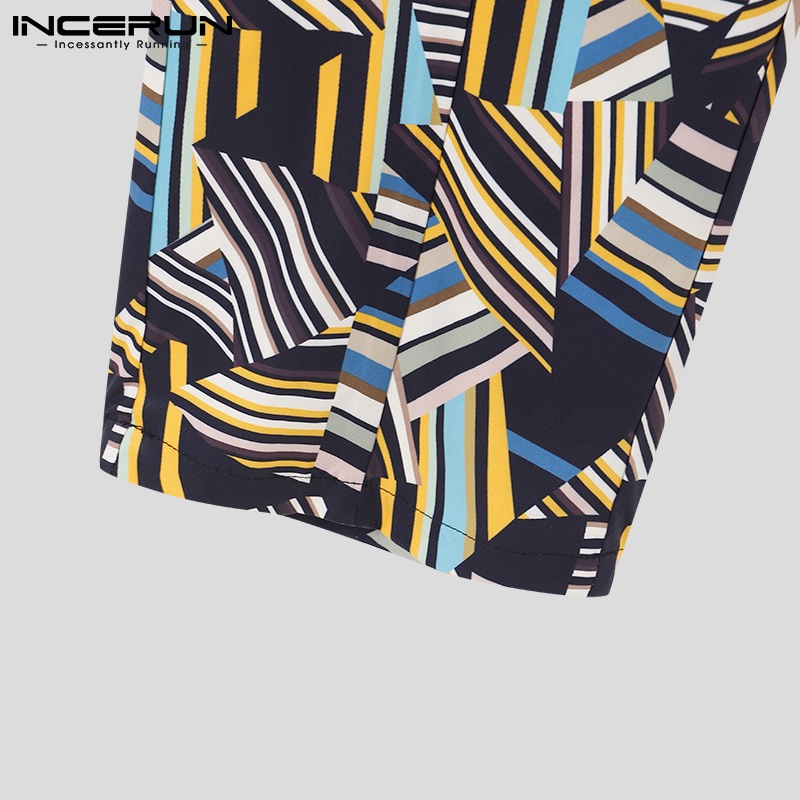 Quần dài INCERUN lưng cao có xẻ tà phía trước kiểu dáng rộng rãi thời trang cho nam