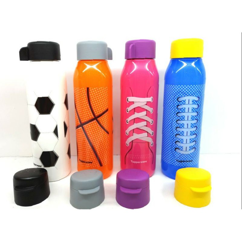 Bình nước Tupperware Eco Sport 500ml thể thao sắc màu cho bé TẶNG NẮP VẶN DỰ PHÒNG Nhựa Nguyên Sinh