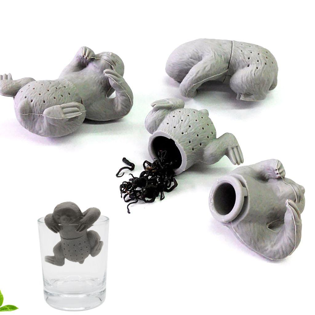 AUGUSTINA 1 Dụng Cụ Lọc Trà Hình Con Lười Bằng Silicone Cấp Thực Phẩm