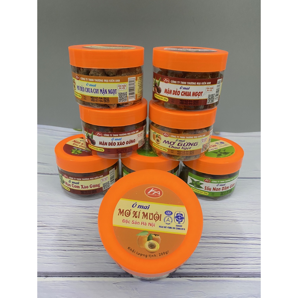 Ô mai MIX 200g Kiên Anh- Hương vị chua ngọt cay/đặc sản Hà Nội ăn vặt làm quà tặng
