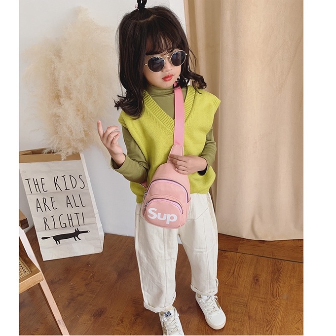 Túi đeo vai cho bé trai bé gái phong cách thời trang da PU cao cấp