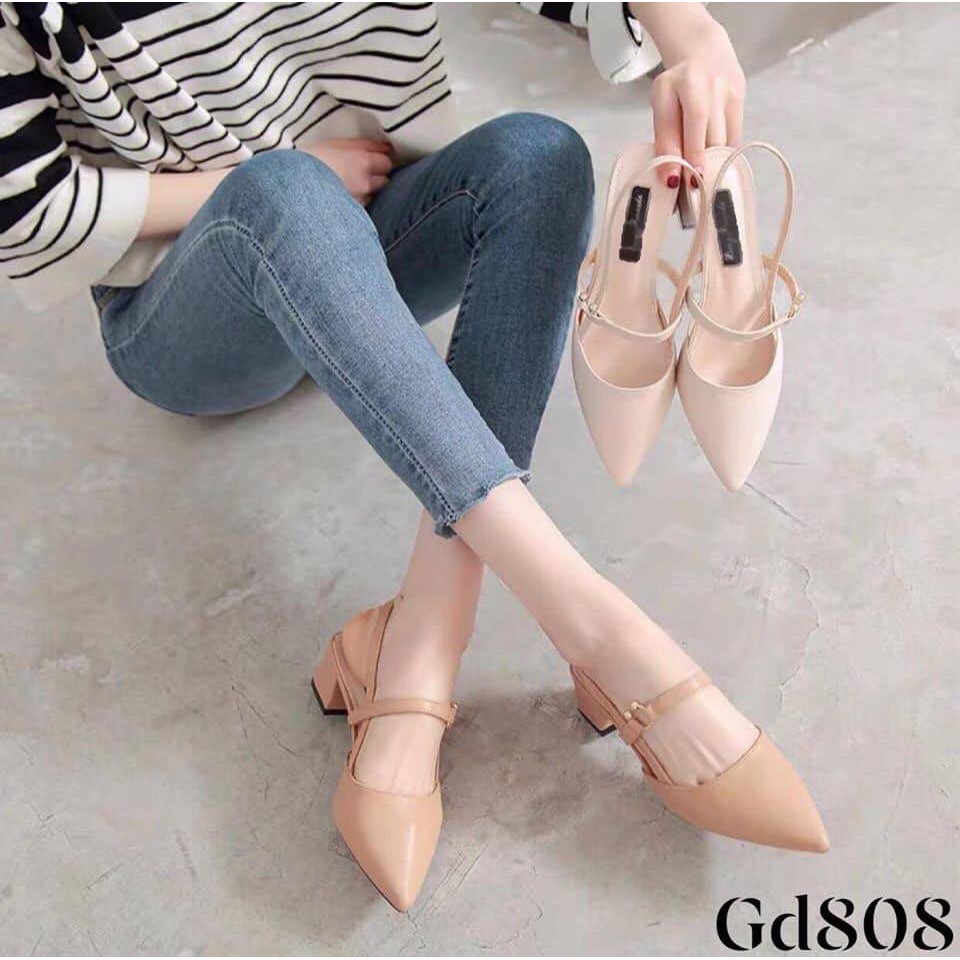 Sandal khuy cài gót 5p cực đẹp