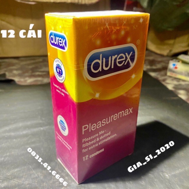 [MỎNG HƠN – NHIỀU GAI HƠN] Bao cao su Durex Pleasuremax có Gai và mỏng hơn - Số lượng 12 cái/ 1 hộp bcs