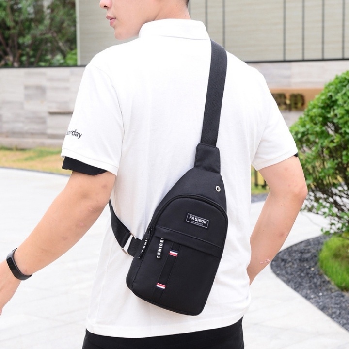 Túi đeo chéo nam vải Canvas trẻ trung + Tặng kèm giá đỡ điện thoại, ipad xoay 360 độ TC90+GIADO