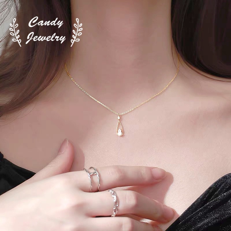 Dây chuyền MANYUE mặt hình giọt nước đính đá nhân tạo thời trang dành cho nữ