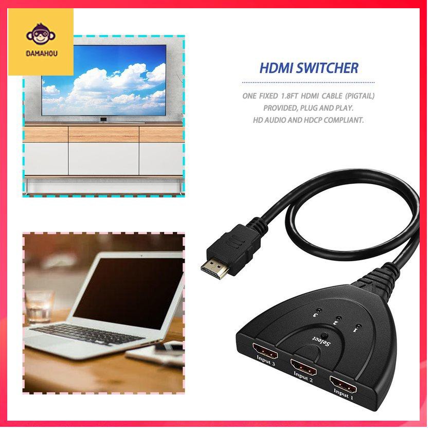 3 cổng HDMI In và 1 HDMI Out Full HD 1080P HDMI Switch Display 3D