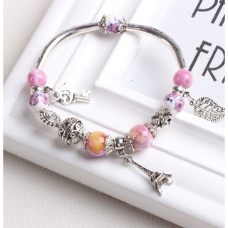 Vòng tay charm tháp eiffel pha lê thời trang hàn quốc