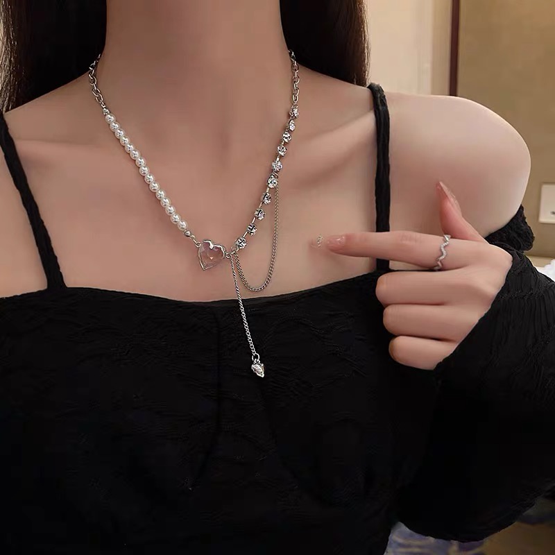 [Siêu Đẹp] Dây Chuyền Hợp Kim Đính Đá Pha Lê Hình Trái Tim Cao Cấp Mainia Shop