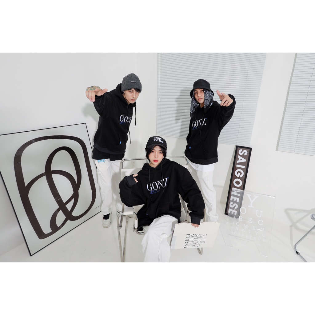 Áo Hoodies Gonz Mùa Đông Form Rộng - Hoodies 01 Màu Đen | BigBuy360 - bigbuy360.vn