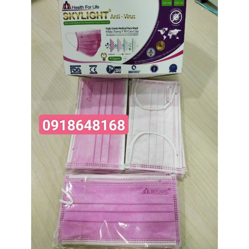 Khẩu trang y tế giấy kháng khuẩn 4 lớp hộp 50c SKYLIGHT | BigBuy360 - bigbuy360.vn