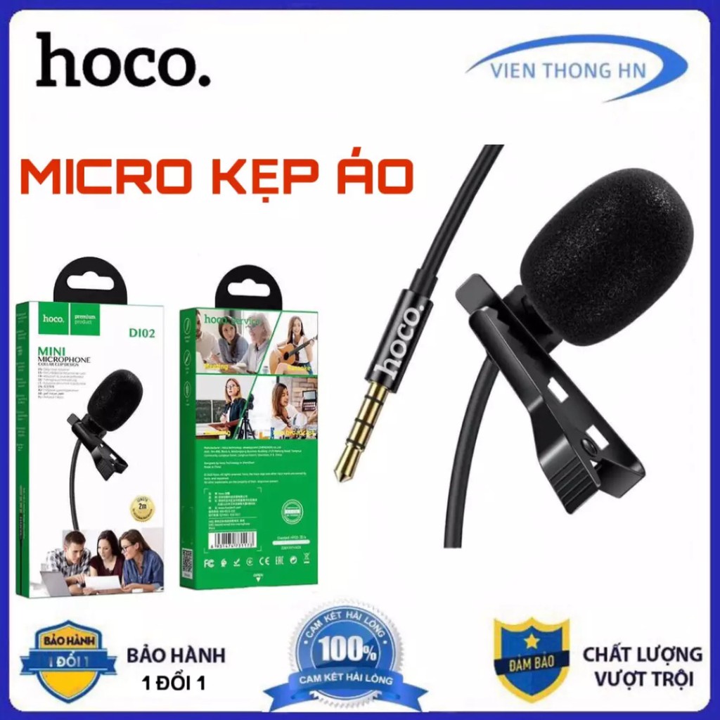 Micro mini gài áo có màng lọc âm thanh hoco DL02 - vienthonghn