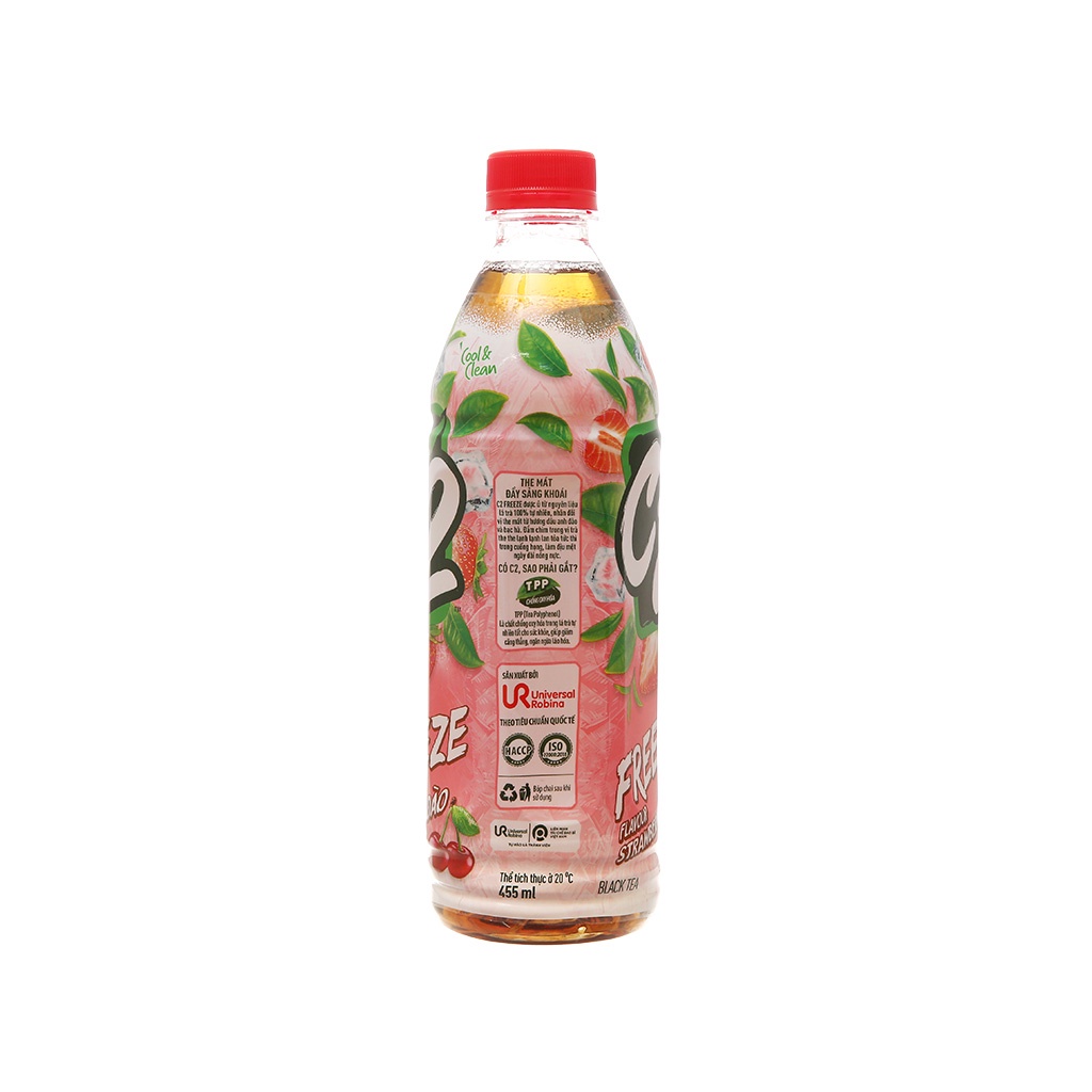 Trà xanh C2 Freeze hương dâu anh đào chai 455ml