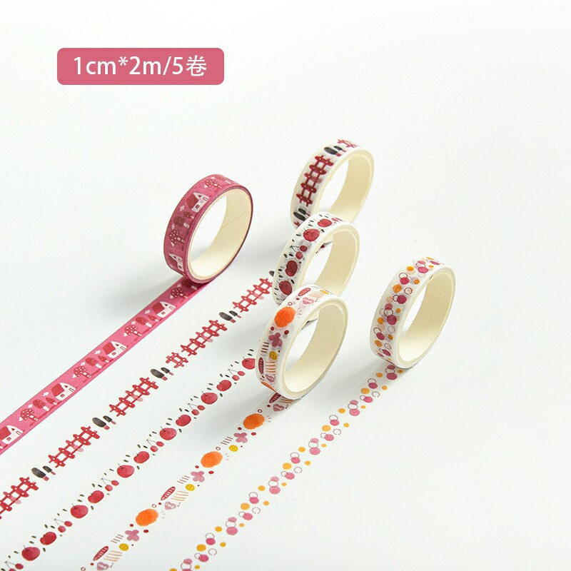 Set 5 washi tape xinh xắn trang trí đa dụng (Hàng có sẵn)